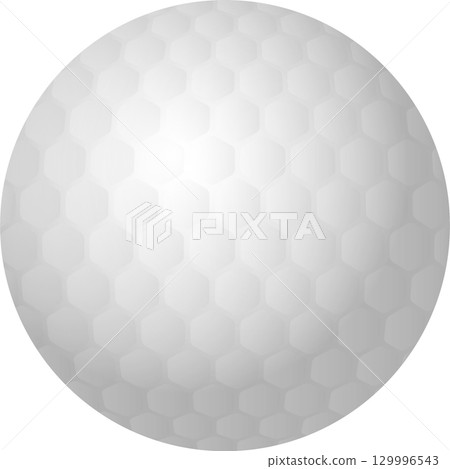 White golf ball with dimples creating a unique texture, often used in sports and recreation. 129996543