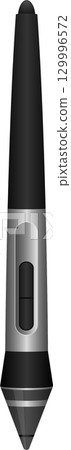 Stylized gray drawing tool on black background, suggesting a digital art or graphic design instrument. 129996572