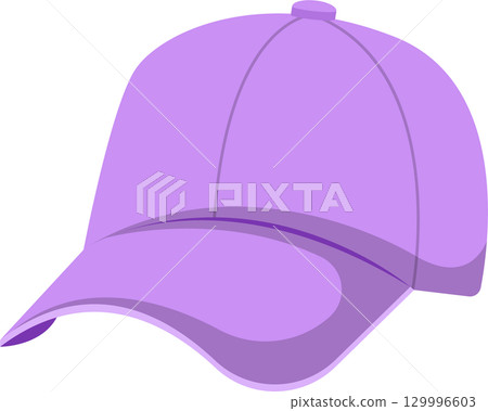 A soft lilac baseball cap, perfect for a sunny day, offers stylish protection from the sun. 129996603
