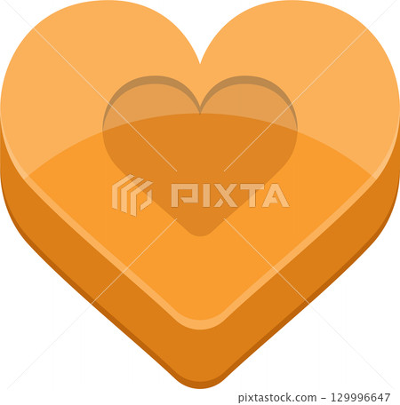 Golden heart with layered design symbolizes love, affection, and emotional depth with gentle shine. Golden heart with layered design symbolizes love, affection, and emotional depth with gentle shine. 129996647