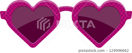 Eye-catching pink heart-shaped sunglasses with dotted frames offer a playful, trendy, and romantic flair. 129996662