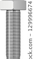 Metal bolt with machine threads, perfect for construction or industrial applications. Silver bolt. 129996674