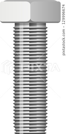 Metal bolt with machine threads, perfect for construction or industrial applications. Silver bolt. 129996674
