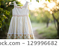 beautiful dress in the garden 129996682