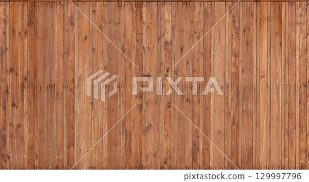 Wooden plank wall displaying natural texture and grains, photo texture Wooden plank wall displaying natural texture and grains, photo texture 129997796