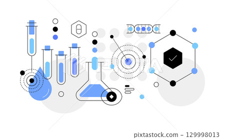 Medical research and medicals production,flat design icon vector illustration Medical research and medicals production,flat design icon vector illustration 129998013