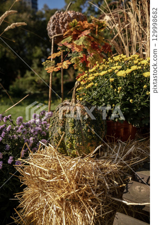 A pile of hay 129998682