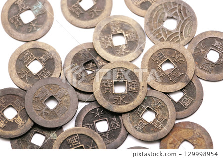 Kan'ei Tsūhō coins from the Edo period Kan'ei Tsūhō coins from the Edo period 129998954