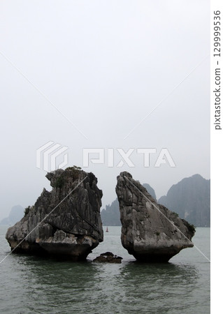 Halong Bay, a world heritage site in Vietnam 129999536