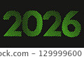 New year 2026 green halftone dotted number 129999600