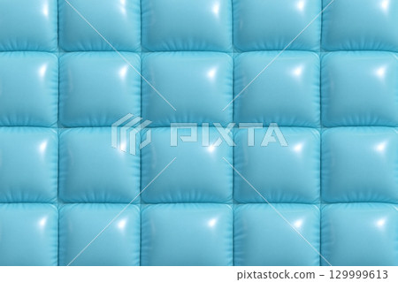 Blue glossy quilted pattern interior background material 129999613