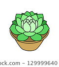 Green leaf succulent 129999640