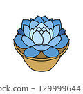 Blue-leaf succulent 129999644