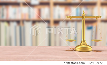 The Gold Libra and jigsaw for law concept 3d Rendering. 129999773