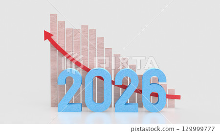 The 2026 for New year or Business Plan concept 3d Rendering. 129999777