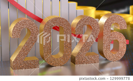 The 2026 for New year or Business Plan concept 3d Rendering. The 2026 for New year or Business Plan concept 3d Rendering. 129999778