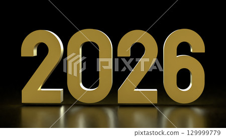 The 2026 for New year or Business Plan concept 3d Rendering. 129999779