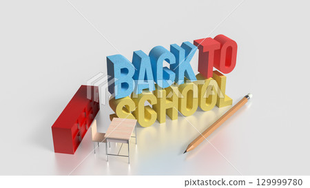 The Back to school text for education concept 3d Rendering. The Back to school text for education concept 3d Rendering. 129999780