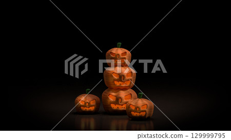 The Pumpkin Jack for Halloween orHoliday concept 3d Rendering. The Pumpkin Jack for Halloween orHoliday concept 3d Rendering. 129999795