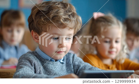 child, boy, tablet 129999934