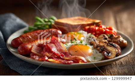 eggs, sausage, coffee 129999947
