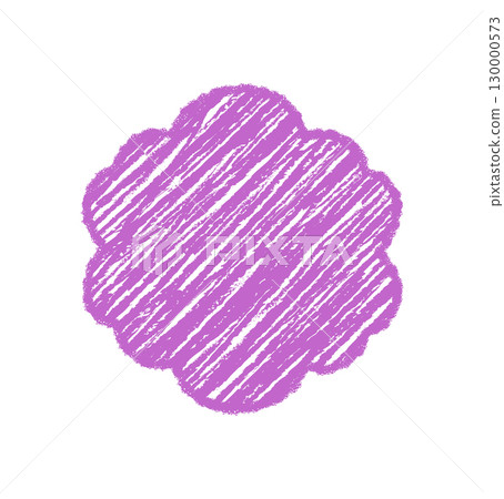 Groovy scallop border with retro crayon shading and abstract hand sketch. Purple chalk shape forms a y2k frame, artistic background in fun vintage style for playful modern projects. Groovy scallop border with retro crayon shading and abstract hand sketch. Purple chalk shape forms a y2k frame, artistic background in fun vintage style for playful modern projects. 130000573