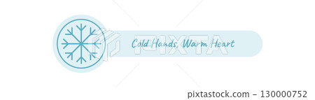 Winter snow flake sticker label with blue line style as cold decoration for package lid or box. Snowflake icon as seal, perfect for christmas gift packaging in a modern blue format. 130000752