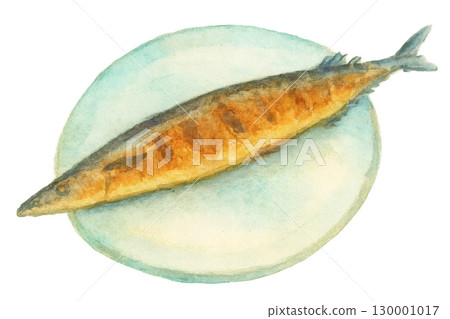 烤魚、秋刀魚、水彩插畫、PNG透明背景 烤魚、秋刀魚、水彩插畫、PNG透明背景 130001017