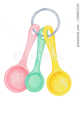 粉彩量匙水彩插圖PNG透明背景 粉彩量匙水彩插圖PNG透明背景 130001324