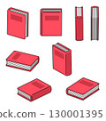 Book set at various angles (red) 130001395