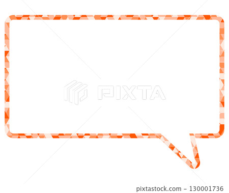 Stained glass style speech bubble, triangle pattern, square 130001736