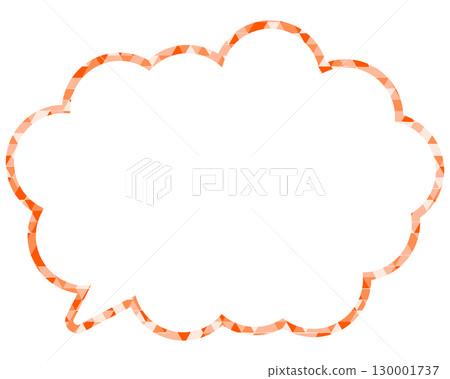 Stained glass style speech bubble, triangular pattern, rounded cloud shape 130001737