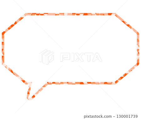 Stained glass style speech bubble, triangular pattern, elongated octagon 130001739