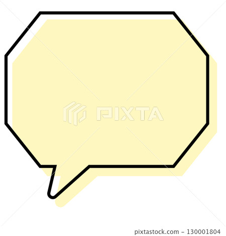 A simple speech bubble with misaligned lines, an octagon with corners 130001804