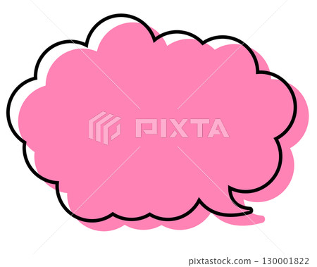 一個簡單的氣泡，線條錯位，並帶有圓形雲朵形狀 130001822