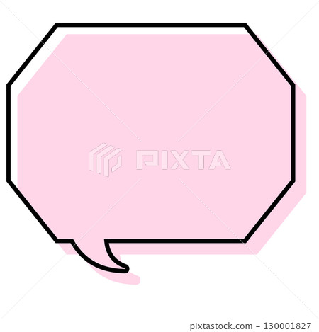 一個簡單的帶有錯位線條的對話泡泡,一個帶有角的八邊形 一個簡單的帶有錯位線條的對話泡泡,一個帶有角的八邊形 130001827