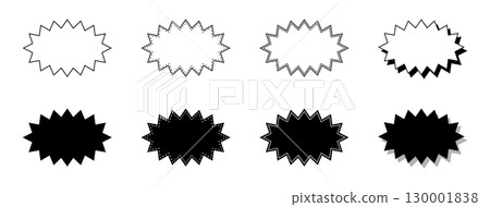 簡單細長的鋸齒狀語音氣泡集 簡單細長的鋸齒狀語音氣泡集 130001838