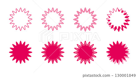 簡單的圓形鋸齒狀語音氣泡集 130001849