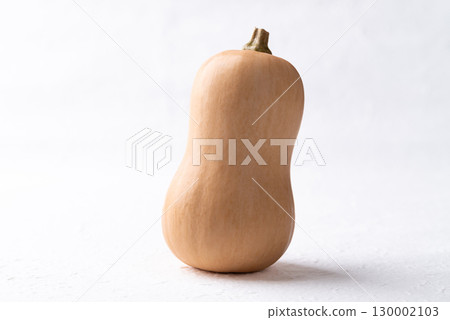 Fresh butternut squash pumpkin on white background, Vegetable in Autumn season, Food ingredient Fresh butternut squash pumpkin on white background, Vegetable in Autumn season, Food ingredient 130002103