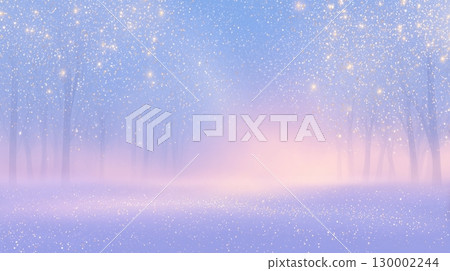 夢幻般的冬季森林景觀，星光閃耀 130002244