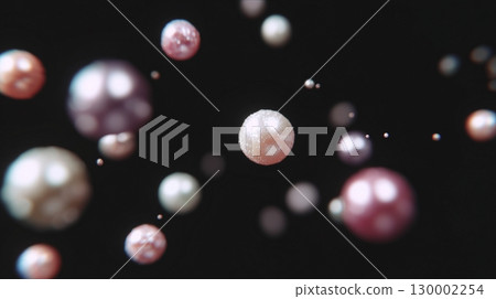 漂浮在黑色背景上的柔和色彩的珍珠 漂浮在黑色背景上的柔和色彩的珍珠 130002254