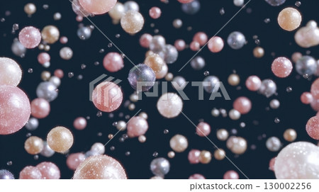 3D rendering of multicolored pearls floating in the air 3D rendering of multicolored pearls floating in the air 130002256