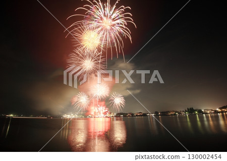 A beautiful summer like fireworks blooming on a summer night 130002454