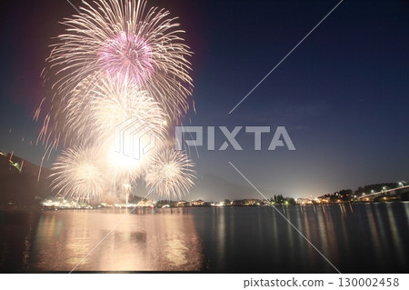 Gorgeous fireworks lighting up the summer night sky Gorgeous fireworks lighting up the summer night sky 130002458