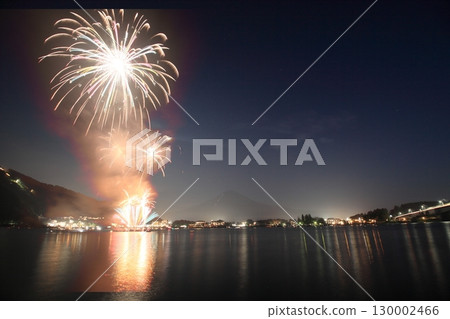 盛開在夏日夜空的大朵花朵 130002466