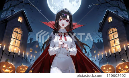 萬聖節扮成德古拉的女人的插圖 萬聖節扮成德古拉的女人的插圖 130002602