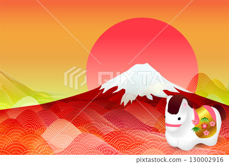 Horse New Year's card zodiac background 130002916