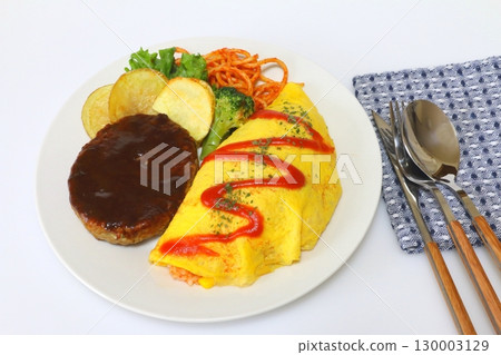 煎蛋飯和漢堡牛排 130003129
