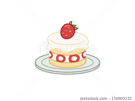 Cafe menu illustration strawberry cake 130003232