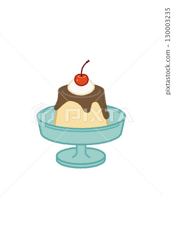 Cafe menu illustration pudding 130003235